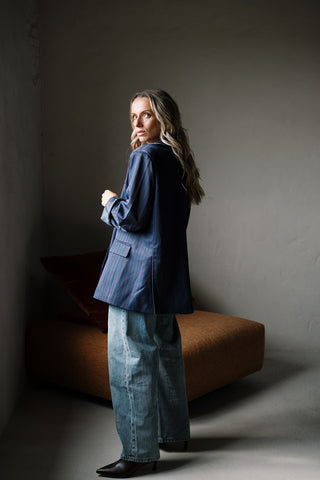 Rivoli Striped Blazer Navy
