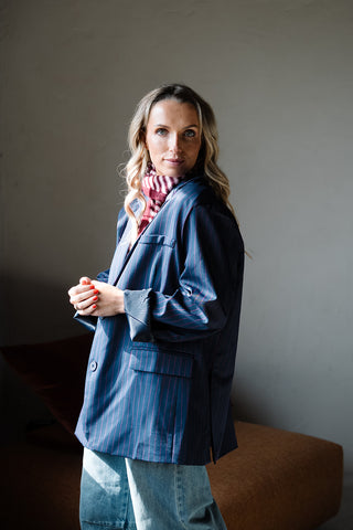 Rivoli Striped Blazer Navy
