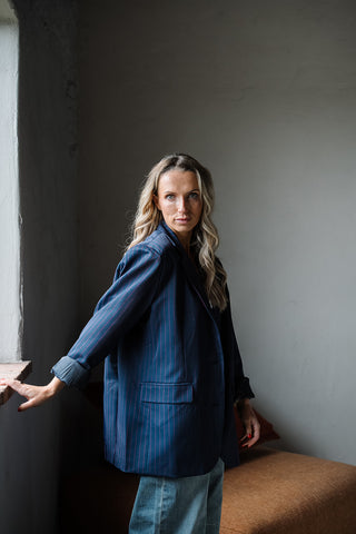 Rivoli Striped Blazer Navy