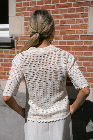 Robin Short Sleeve Cardigan Cream