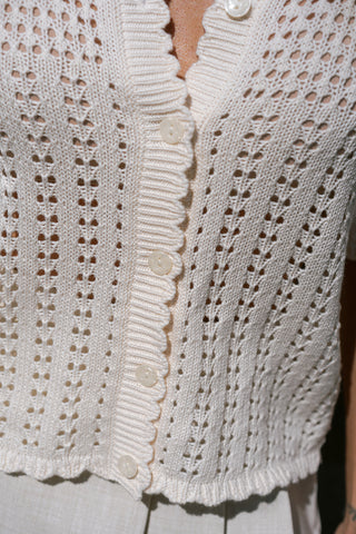 Robin Short Sleeve Cardigan Cream