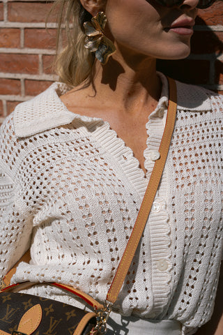 Robin Short Sleeve Cardigan Cream