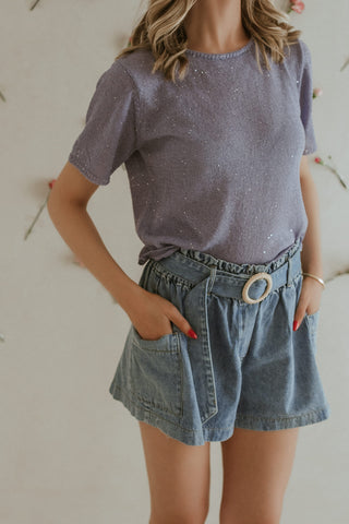 Rose Knit Shirt Lilac