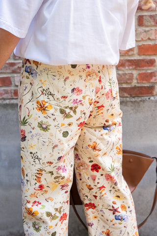 Rosi Flower Trousers Cream