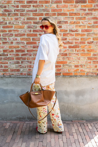 Rosi Flower Trousers Cream