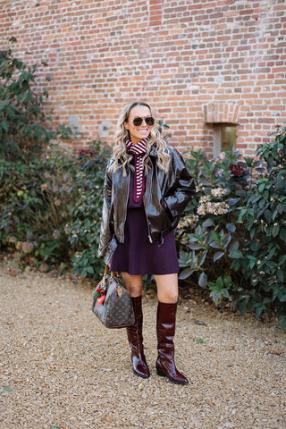 Rubi Striped Scarf Burgundy