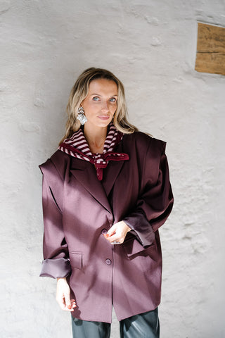 Rubi Striped Scarf Burgundy