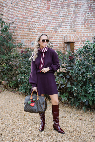 Rubi Striped Scarf Burgundy
