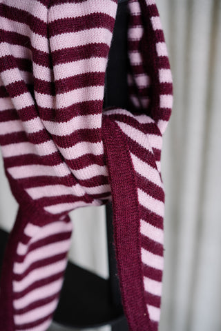 Rubi Striped Scarf Burgundy