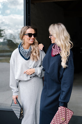 Rubi Striped Scarf Blue