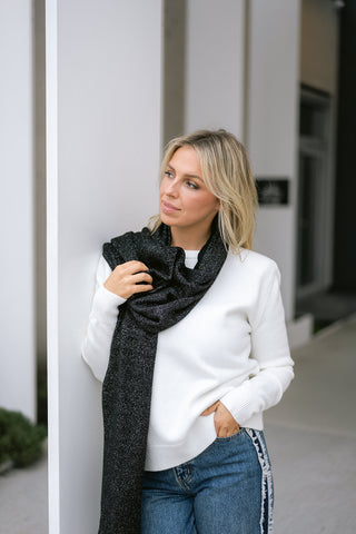 Rue Glitter Scarf Black