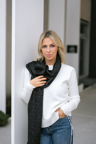 Rue Glitter Scarf Black