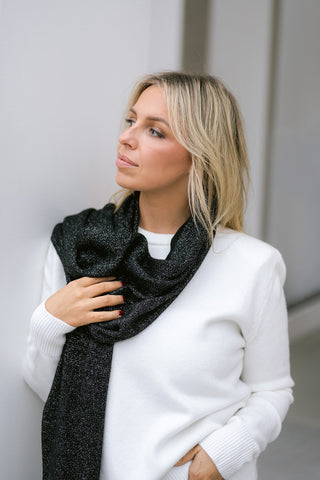 Rue Glitter Scarf Black