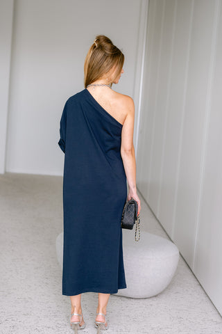 Sahari One Shoulder Dress Blue