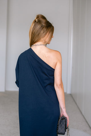 Sahari One Shoulder Dress Blue