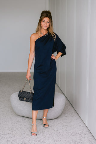 Sahari One Shoulder Dress Blue