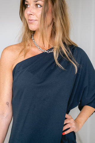Sahari One Shoulder Dress Blue