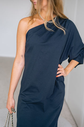 Sahari One Shoulder Dress Blue