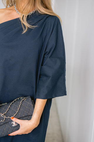 Sahari One Shoulder Dress Blue