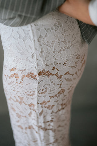 Sergio Lace Trousers White