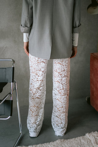 Sergio Lace Trousers White