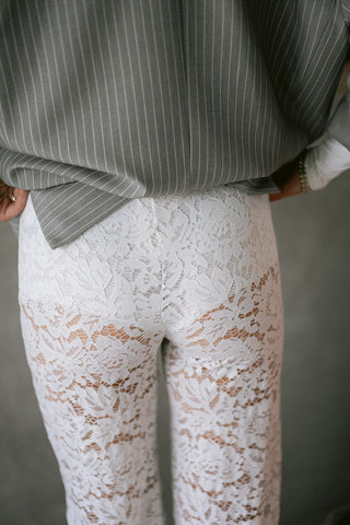 Sergio Lace Trousers White