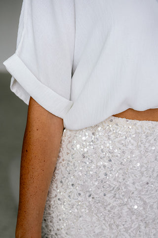 Shelshy Sequin Skirt Cream