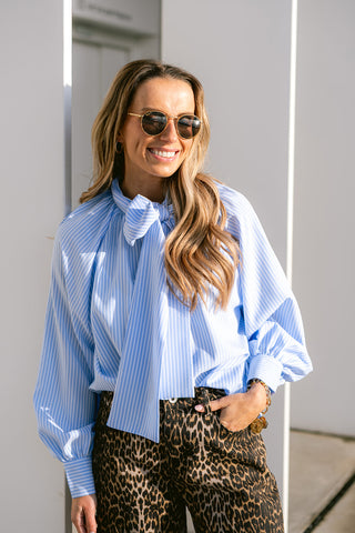 Sinan Striped Blouse Blue