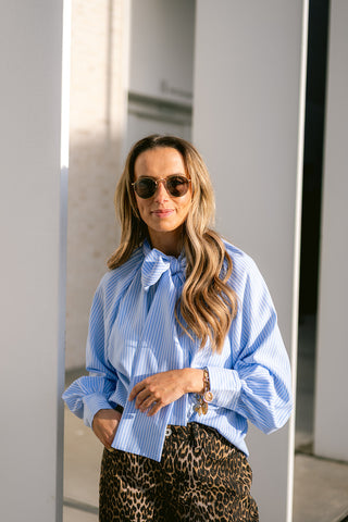 Sinan Striped Blouse Blue