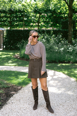 Smit Striped T-shirt Brown