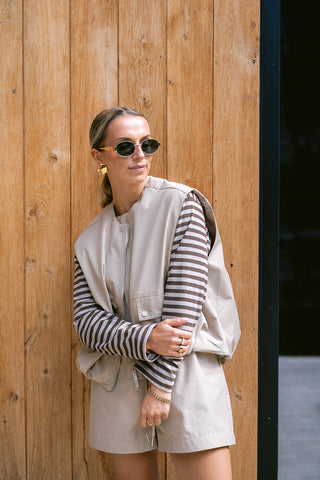 Smit Striped T-shirt Brown