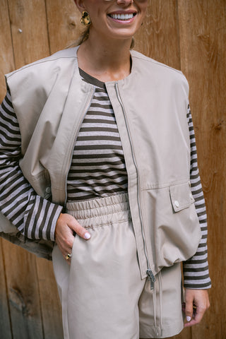 Smit Striped T-shirt Brown