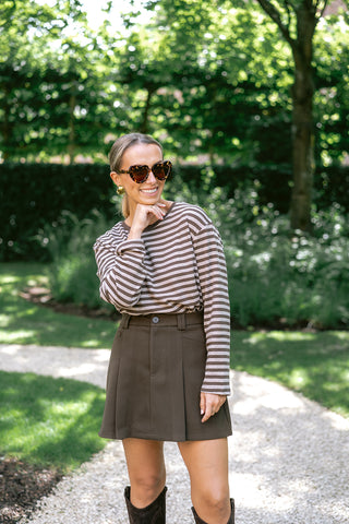 Smit Striped T-shirt Brown