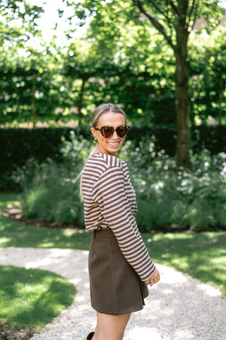 Smit Striped T-shirt Brown