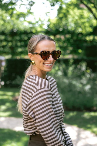 Smit Striped T-shirt Brown