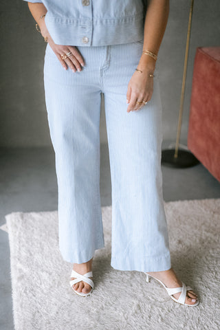 Sonia Cropped Trousers Blue