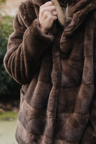 Sophia Faux Fur Coat Brown