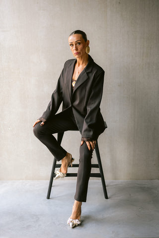 Thias Lace Blazer Brown