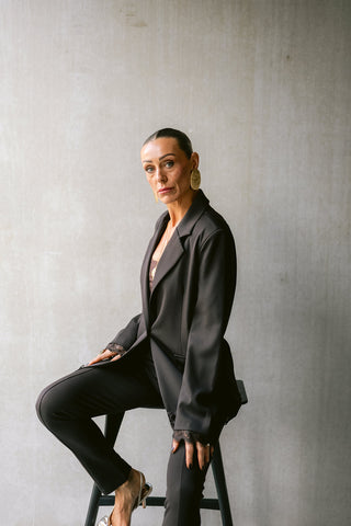 Thias Lace Blazer Brown