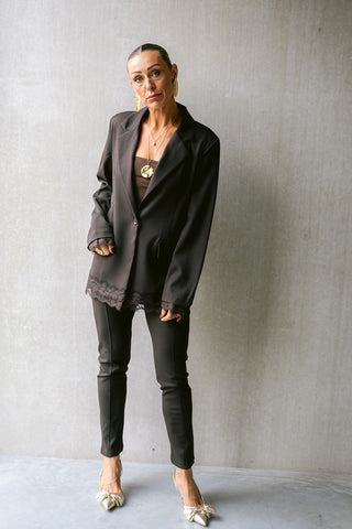 Thias Lace Blazer Brown