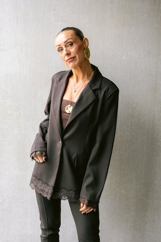 Thias Lace Blazer Brown