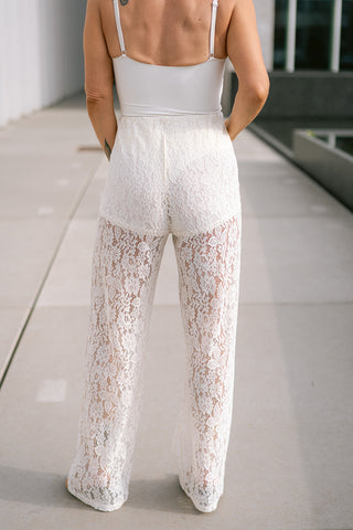 Tommy Lee Lace Trousers Cream