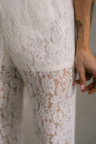 Tommy Lee Lace Trousers Cream