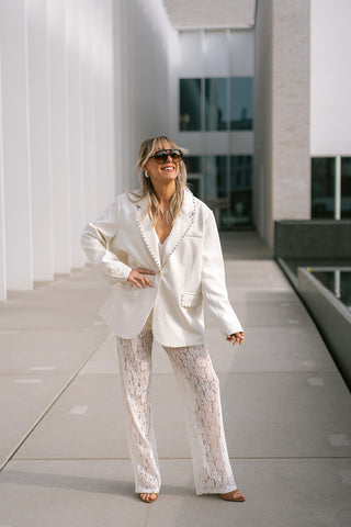 Tommy Lee Lace Trousers Cream