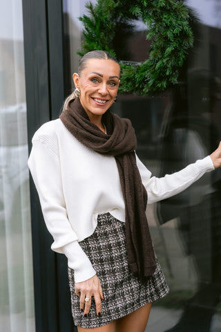 Venance Cropped Knit White