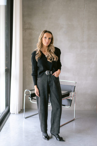 Venance Cropped Knit Black