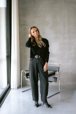 Venance Cropped Knit Black