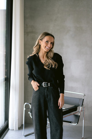 Venance Cropped Knit Black