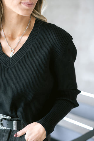 Venance Cropped Knit Black