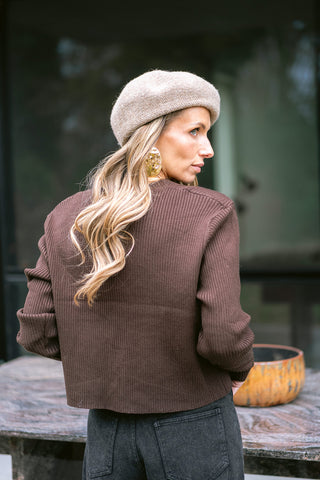 Venance Cropped Knit Brown